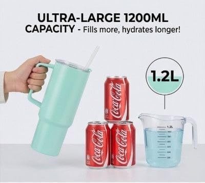 1200ML Insulated Plastic Tumbler with Handle (assorted colors)